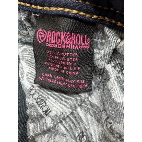 Rock & Roll Denim Womens High Rise Skinny Jean 31 Dark Wash Stretch Rodeo Punchy - Picture 7 of 13